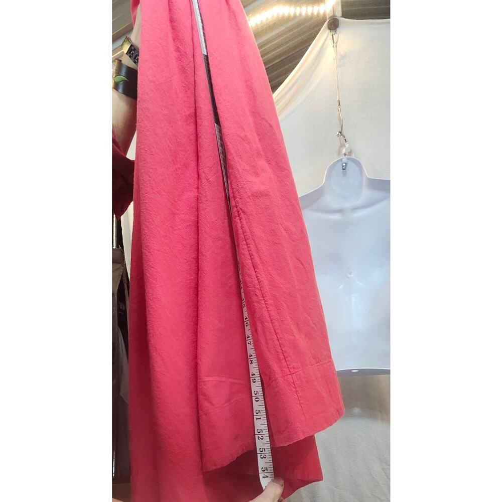 NWT Free People SZ XL Back at It Red Halter Dress Midi Length Linen Collared - Picture 8 of 8